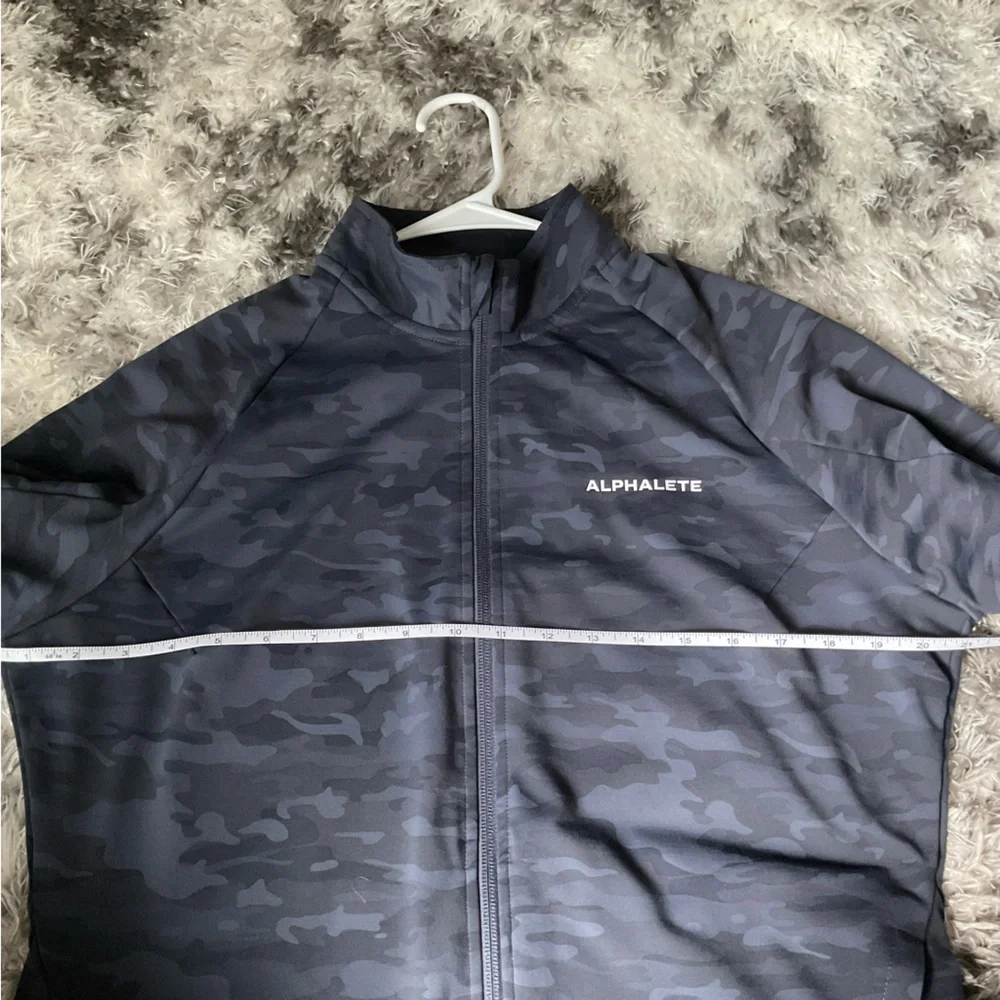 Alphalete Elite Pro Full‎ Zip Jacket Navy Blue Camo Mdnz Size Medium